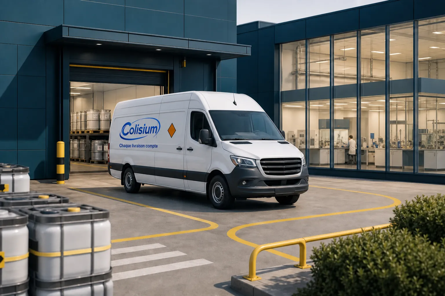 Illustration d’un transport ADR préparé sur un site sécurisé